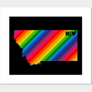 USA States: Montana (rainbow) Posters and Art